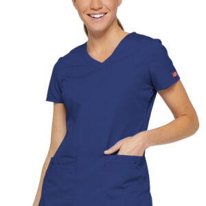 Футболка жіноча з V-подібним вирізом, колір: галактично-синій, розмір XS