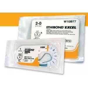 Етібонд (Ethibond) 2-0, 2*17 мм кол.-ріж. голки з тефлон. проклад.6 х 3 х 1,5мм, 1/2 , довж.4*90 см, 2біл*2зел, 1шт.