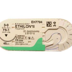 Етілон (Ethilon) 6-0 П-ріжуча 16мм, чорний 45см, 1шт.