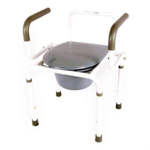 Стілець-туалет з відкидними підлокітниками стальний (висота: 45-56)