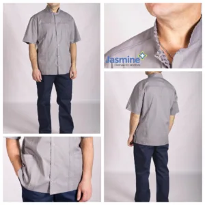 Блуза медична "Вальтер-стойка" чоловіча сіра рукав коротк розм 40(46)(182-92-80) тк600