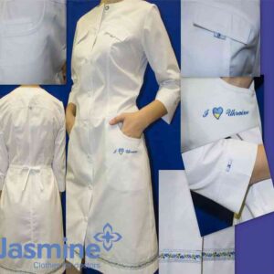 Халат медичний "Аврора" жіночий, білий, рукав 3/4, розмір 42 (48)