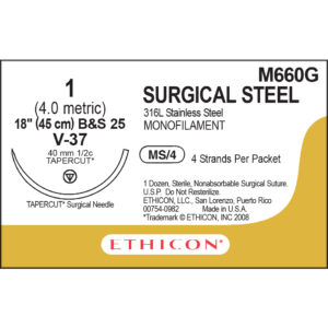 Сталь хірургічна 1 колючо-ріжуча Таперкат (Tapercut) 40mm, 1/2кола, 4*45 cm, 1шт.