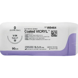 Вікрил (VICRYL) 0 колючо-ріжуча Таперкат (Tapercut) 36 мм, 1/2 кола, фіолетовий 90 см, 1шт.