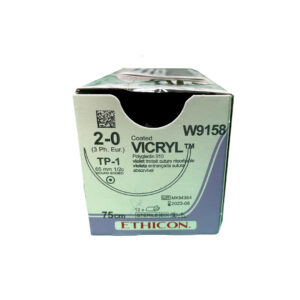 Вікрил (VICRYL) 2-0 зворотньо-ріжуча 45мм, 3/8 кола, фіолетовий 75см, 1шт.