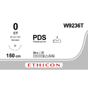 ПДС-ІІ (PDS-II) 0 колюча масивна Тапер Поінт (Taper Point) 40 мм, 1/2кола, фіолетовий, петля 150см, 1шт.