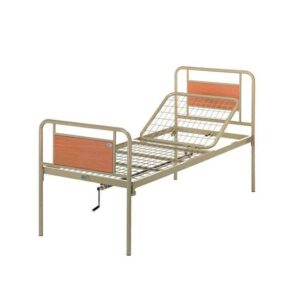 Медичне ліжко з однією ручкою для регулювання з вставками з дерева