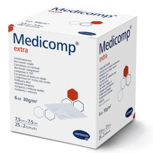 Серветка з нетканного матеріалу Medicomp extra 7,5см х 7,5 см, 2шт. в пакунку