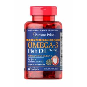 Жирні кислоти Puritans Pride Omega-3 Triple Strength 1360mg - 60 капс