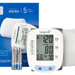 Вимірювач артеріального тиску автоматичний LONGEVITA BP-201M на зап'ясток