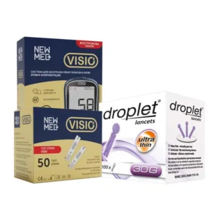 Глюкометр Visio + 50 тест-смужок + ланцети 100 шт.