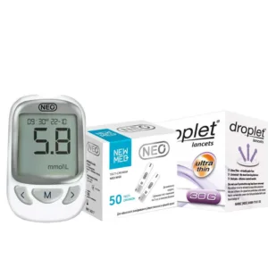 Глюкометр NEO (білий) + 50 тест-смужок + ланцети 100 шт.