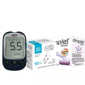 Глюкометр NEO (синій) + 50 тест-смужок + ланцети 100 шт.