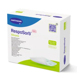 Силіконова пов'язка з суперабсорбуючим полімером RespoSorb® Silicone 8см х 8см, 10шт/уп