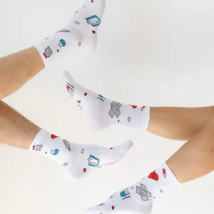 Медичні шкарпетки з принтом Hospital (41-44)