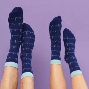 Медичні шкарпетки з принтом Cardio blue (41-44)