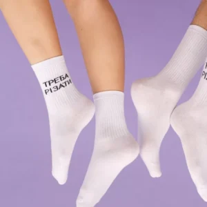 Медичні шкарпетки унісекс з принтом Працюю 32/7 (36-40)