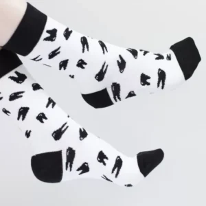 Медичні шкарпетки з принтом Зубчики (білі) (41-44)